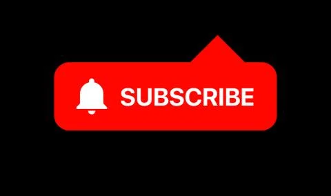 Youtube Subscribe Red Flat Button Vector Illustration On Black Background Stock Illustration
