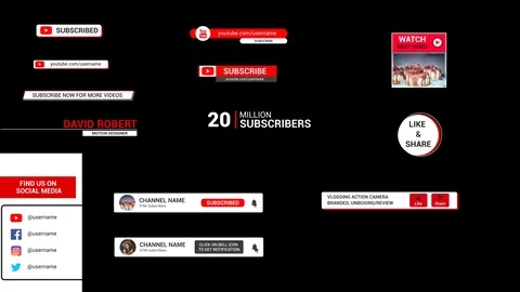 Youtube Titles &amp; Logos After Effects stock