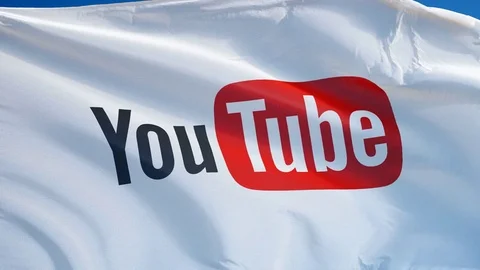YouTube website flag in slow motion, editorial animation Stock Footage 72657651