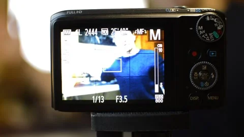 Youtuber use camera for video recording for youtube vlog technology. Stock-Footage 231409918