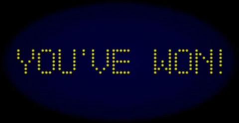 YOU'VE WON! Led Style Message with Glowing Dots Stock Illustration