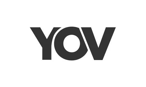 YOV logo design template with strong and modern bold text. Initial based ve.. Stock Illustration