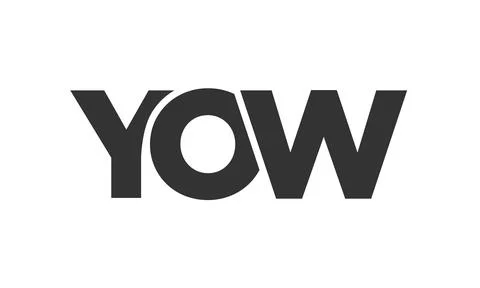 YOW logo design template with strong and modern bold text. Initial based ve.. Stock Illustration