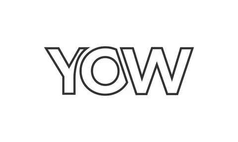 YOW logo design template with strong and modern bold text. Initial based ve.. 스톡 일러스트