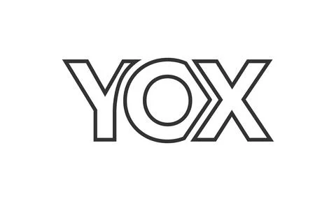 YOX logo design template with strong and modern bold text. Initial based ve.. Stock Illustration