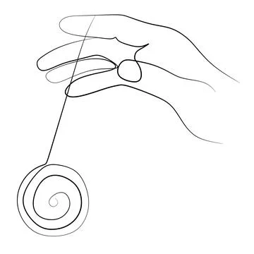 Yoyo or yo-yo continuous line drawing.  Stock Illustration