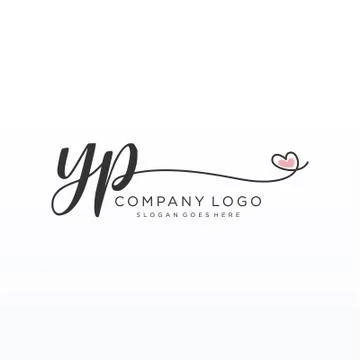 YP Initial handwriting logo design Stock Illustration