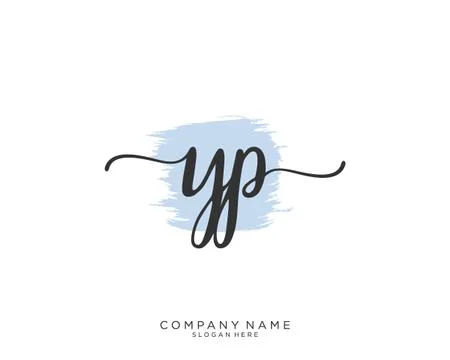 YP Initial handwriting logo design Stock Illustration