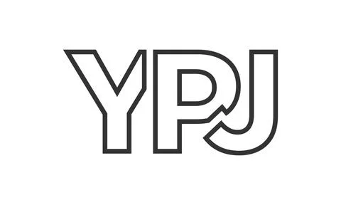 YPJ logo design template with strong and modern bold text. Initial based ve.. Stock Illustration
