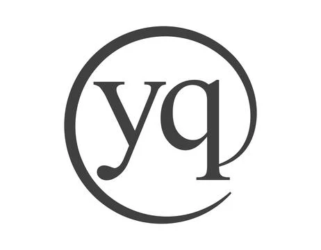YQ logo from two letter with circle shape email sign style. Y and Q round l.. Stock Illustration