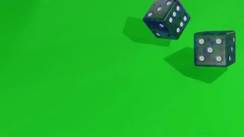 YR-25 Blue Dice Rolling Out Chromakey Video0001-0215 Stock Footage 171316831