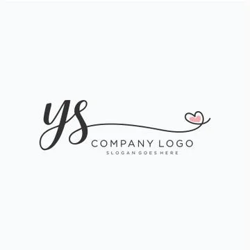YS Initial handwriting logo design Stock Illustration