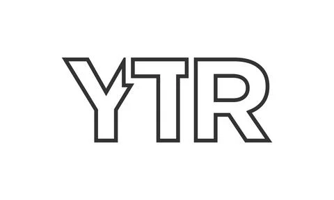 YTR logo design template with strong and modern bold text. Initial based ve.. 스톡 일러스트