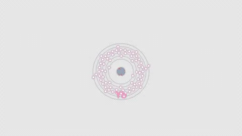 Ytterbium Yb Bohr Atom Model Clean No Text Animation Video Overlay Alpha 4K Stockbeeldmateriaal 339367531