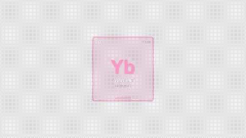 Ytterbium Yb Periodic Table Element Tile Labeled Animation Video Overlay Alpha 4 Stockbeeldmateriaal 339367500
