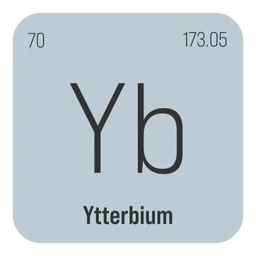 Ytterbium, Yb, periodic table element Stock Illustration