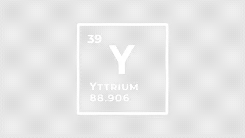 Yttrium, chemical element of the periodic table graphic animation. Alpha channel Stock Footage 311019792