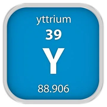 Yttrium material sign Foto stock