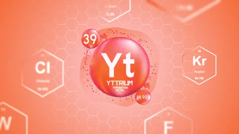 Yttrium Periodic Element Cell Stock Footage 314257613