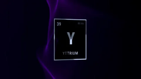 Yttrium Periodic Table Element Tile with Purple Background 動画素材 334790597