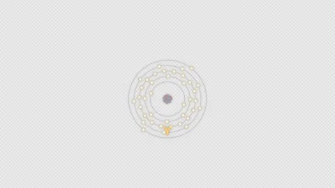 Yttrium Y Bohr Atom Model Clean No Text Animation Video Overlay Alpha 4K Stockbeeldmateriaal 339369877