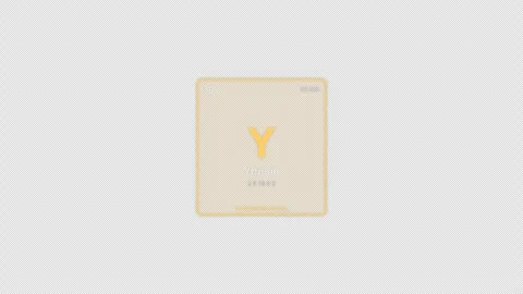 Yttrium Y Periodic Table Element Tile Labeled Animation Video Overlay Alpha 4K Stockbeeldmateriaal 339369832