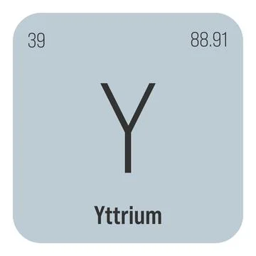 Yttrium, Y, periodic table element Stock Illustration