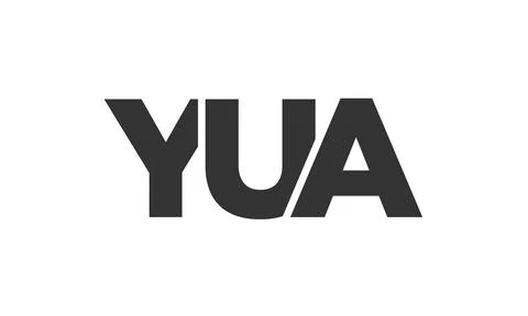 YUA logo design template with strong and modern bold text. Initial based ve.. Stock Illustration