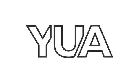 YUA logo design template with strong and modern bold text. Initial based ve.. Stock Illustration