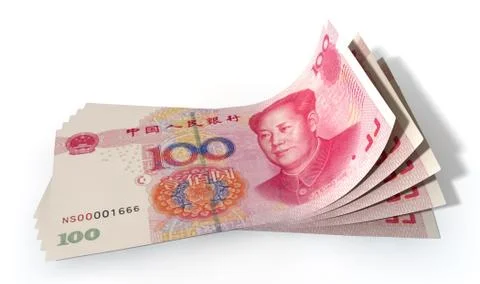 Yuan bank notes spread Stock Illustration