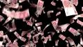 Yuan Chinese Money Falling Financial Win Currency Tax Black Background HD Footage