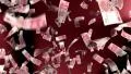 Yuan Chinese Money Falling Financial Win Currency Tax Red Background HD Footage