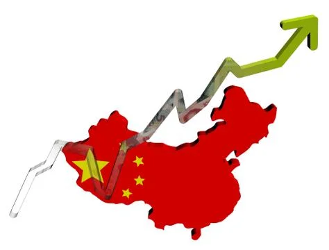 Yuan graph on china map flag illustration Stock Illustration