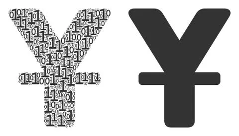 Yuan Mosaic of Binary Digits Stockillustratie