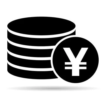 Yuan stack shadow coin, flat icon money design, cash sign vector illustration Stock Illustration