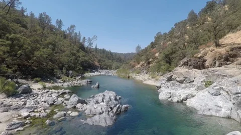 Yuba River Aerial View Stock Footage 87158529