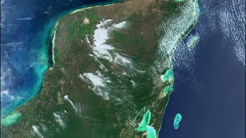 Yucatan peninsula seen from space Stock Footage 137488785