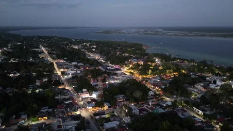 Yucatán, Sunset Drone Hyperlapse of Bacalar Stock Footage 328353311
