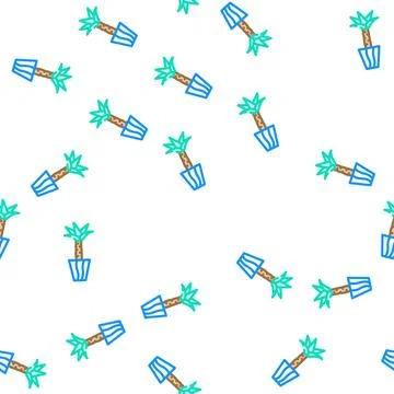 Yucca-elephantipes vector seamless pattern Stock Illustration