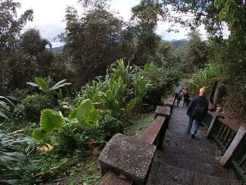Yuchi, Taiwan – 2019, Dec 30: Scenic Walking Trail at Sun Moon Lake Stock Footage 343472762