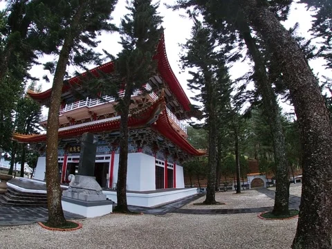 Yuchi, Taiwan – 2019, Dec 30: Xuanguang Temple at Sun Moon Lake Stock Footage 343472819