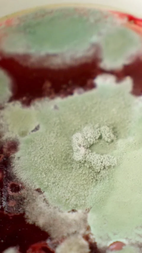 Yucky Mold In A Tea Cup_Vertical Close-Up Stock Footage 293284641