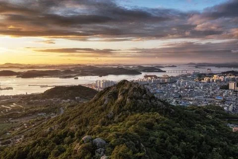 Yudalsan mountain sunset Stock Photos