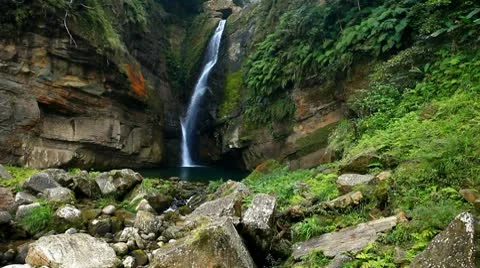 Yuentan Waterfall, Taiwan Stock Footage 10804642