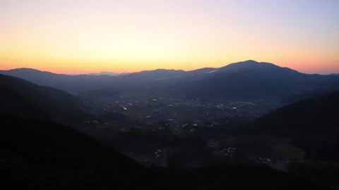 Yufuin at Dusk and Night (Yufuin, Yufu City, Oita Prefecture) Stock Footage 338004844