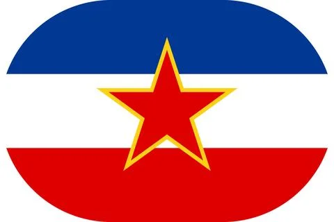 Yugoslavia flag in flat oval design Stock Illustration