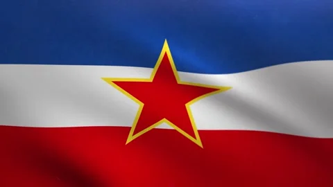Yugoslavia Flag Waving Loop 4K – Historical Yugoslav Flag Animation Vídeos de archivo 336297170