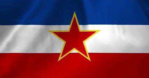 Yugoslavia flag waving with the wind background loop video animation Stock Footage 327174000