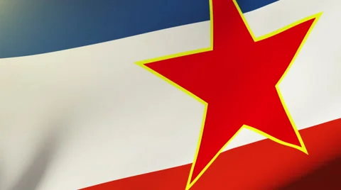 Yugoslavia flag waving in the wind. Looping sun rises style.  Animation loop Stock Footage 48337355