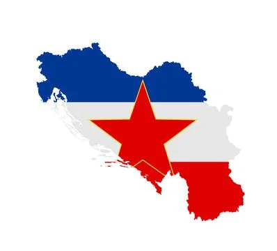 Yugoslavia map flag vector silhouette illustration イラスト素材